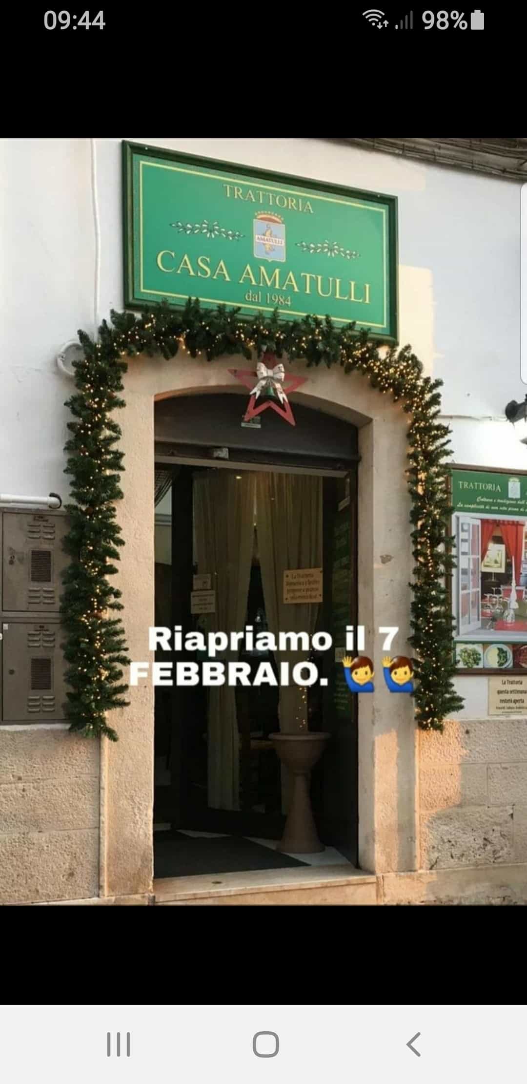Immagine di copertina del ristorante Trattoria &quot;Casa Amatulli&quot; di Gianvito Amatulli