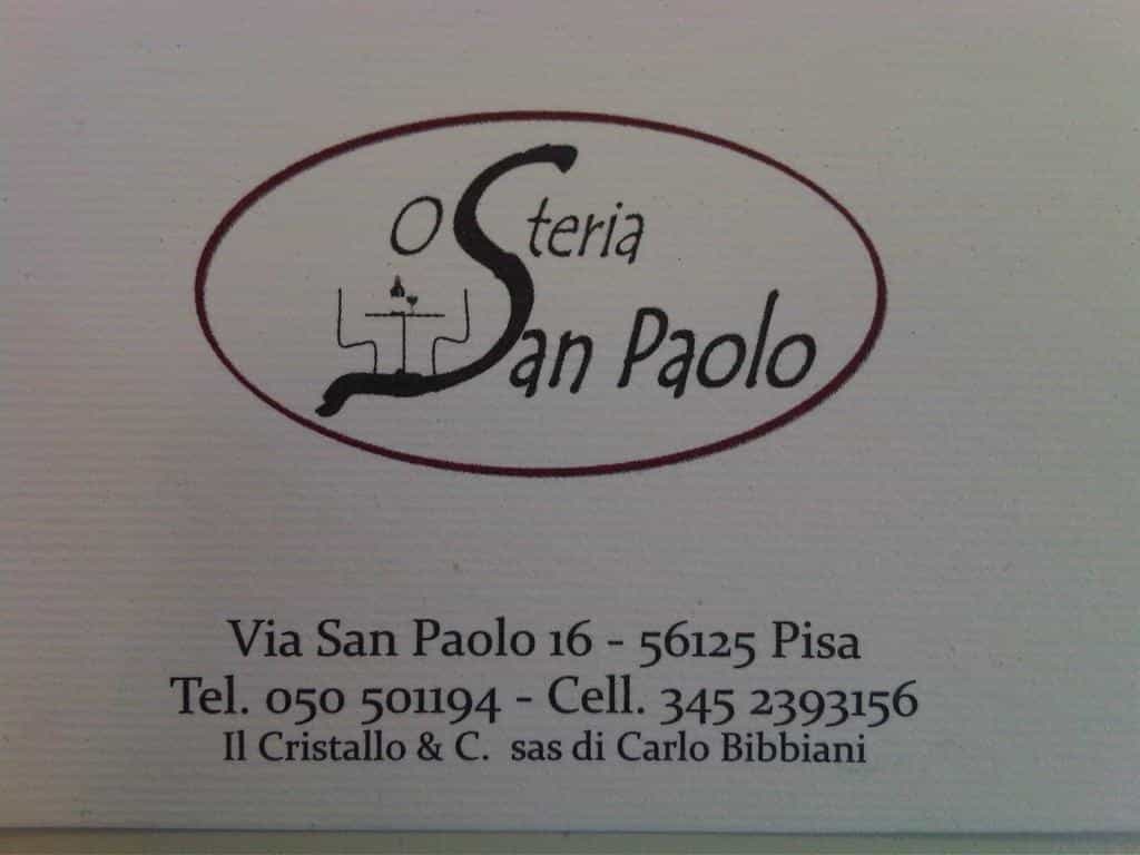 Immagine di copertina del ristorante Osteria San Paolo