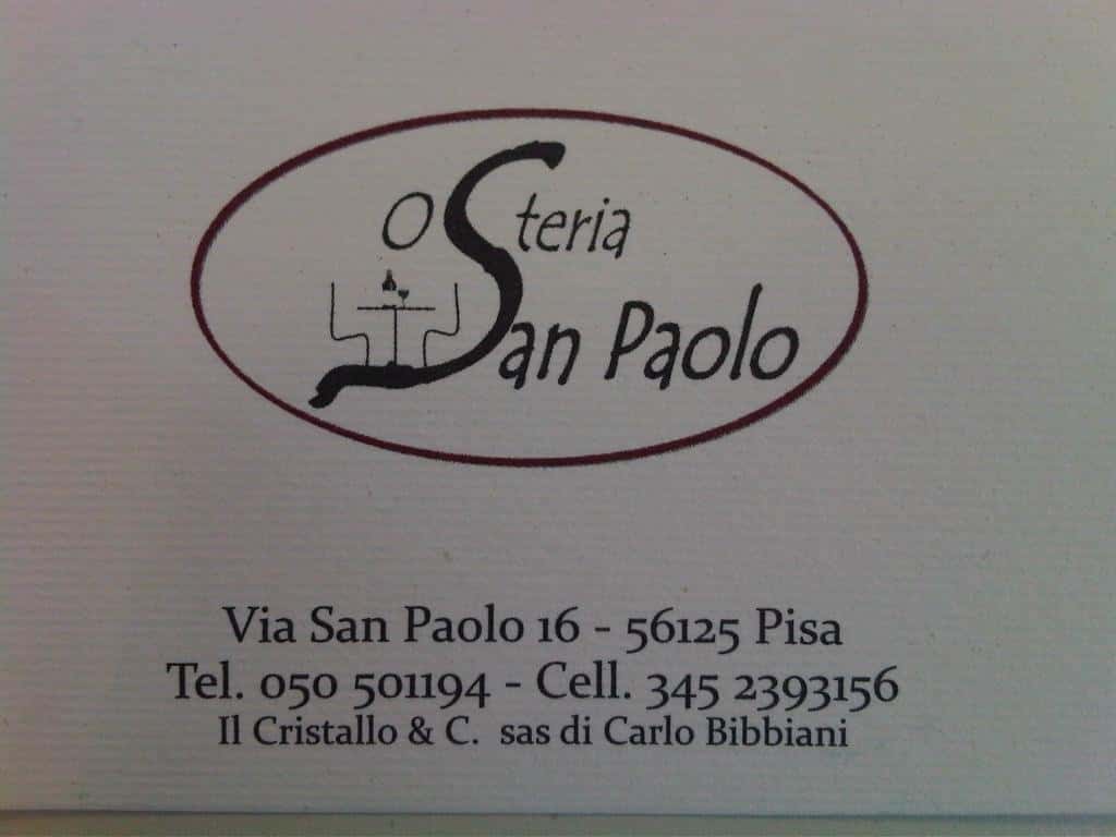 Osteria San Paolo - Ristorante a Pisa