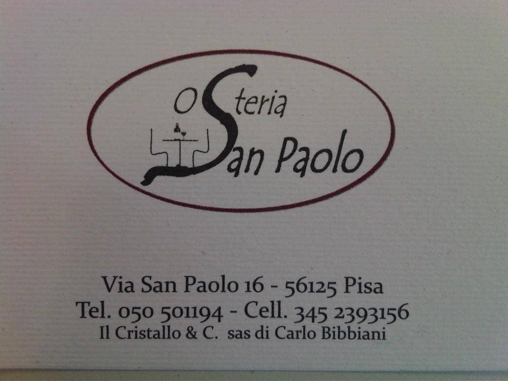 Immagine di copertina del ristorante Osteria San Paolo