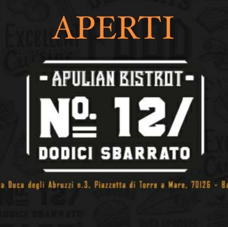Immagine di copertina del ristorante Dodici Sbarrato - Apulian Bistrot