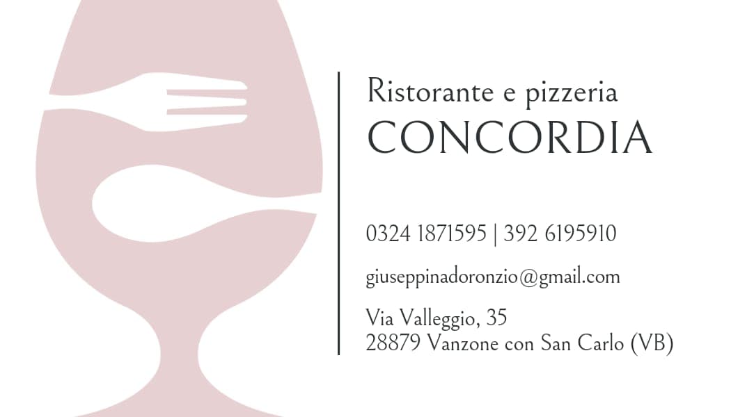 Ristorante Pizzeria Concordia - Ristorante a Vanzone con San Carlo